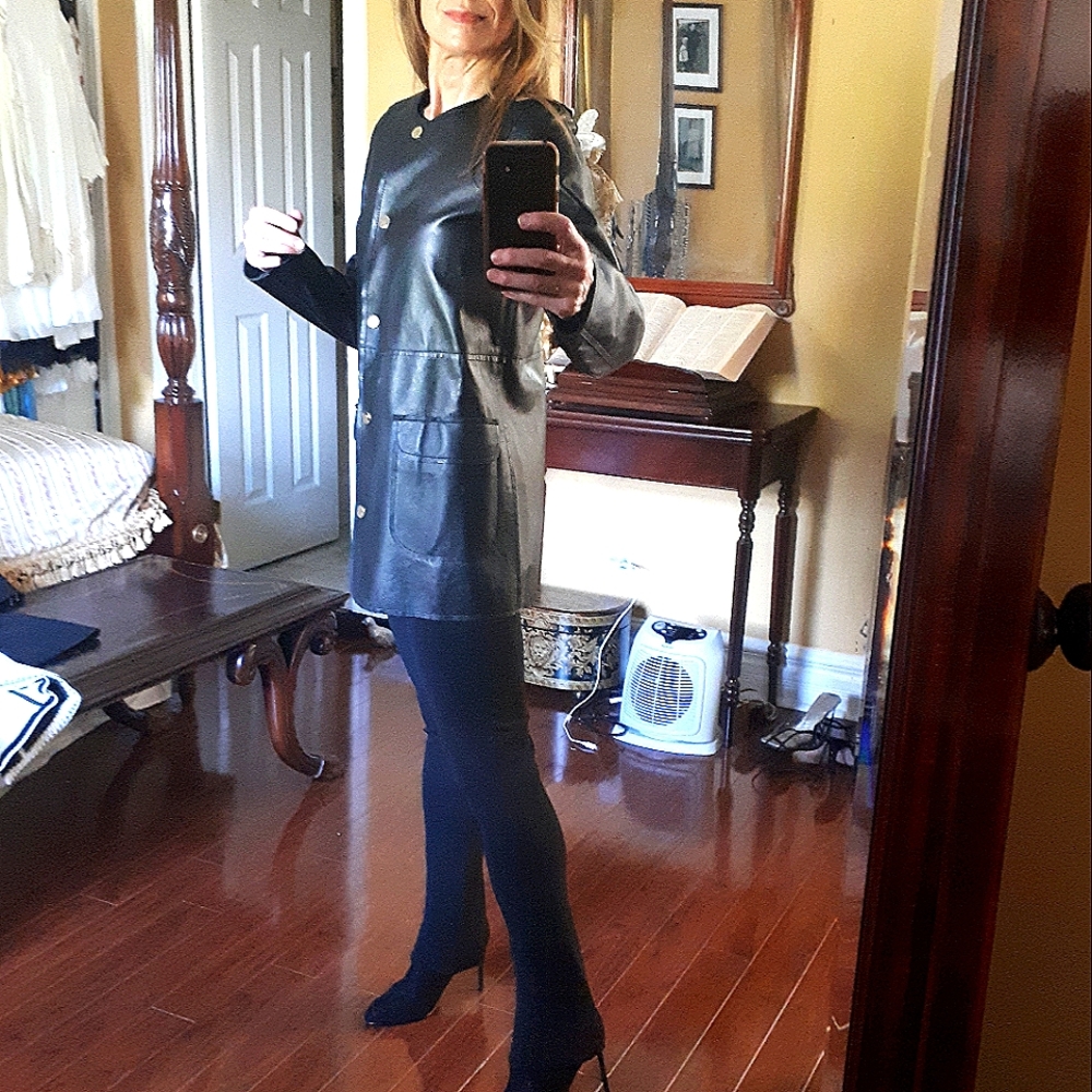 Montereggi black leather jacket - Picture 2 of 10